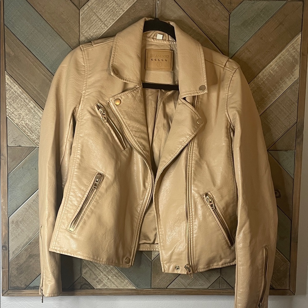 Blank NYC Beige Leather Jacket, size S